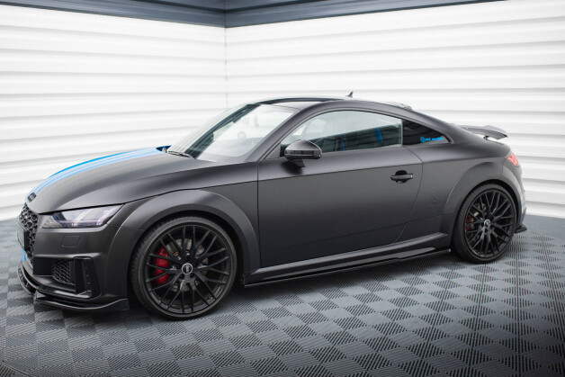 Seitenschweller Ansatz Cup Leisten passend für Audi TT S / TT S-Line 8S Facelift schwarz Hochglanz