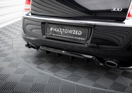 Mittlerer Cup Diffusor Heck Ansatz DTM Look passend für Chrysler 300 Mk2 schwarz Hochglanz