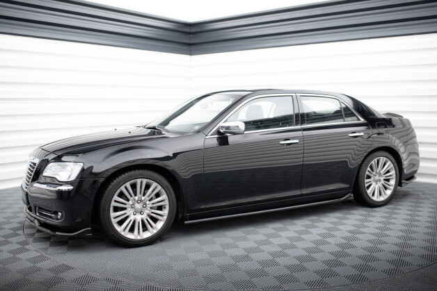 Seitenschweller Ansatz Cup Leisten passend für Chrysler 300 Mk2 schwarz Hochglanz