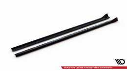 Seitenschweller Ansatz Cup Leisten für Chrysler 300 Mk2 schwarz Hochglanz