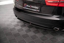 Mittlerer Cup Diffusor Heck Ansatz passend für Audi A6 Avant / Limousine C7 schwarz Hochglanz