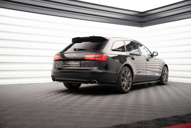 Heck Ansatz Flaps Diffusor V.2 passend für Audi A6 Avant / Limousine C7 schwarz Hochglanz