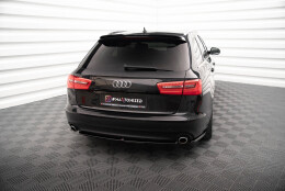 Heck Ansatz Flaps Diffusor V.2 passend für Audi A6 Avant / Limousine C7 schwarz Hochglanz