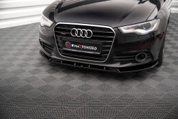 Cup Spoilerlippe Front Ansatz V.2 passend für Audi A6 C7 schwarz Hochglanz
