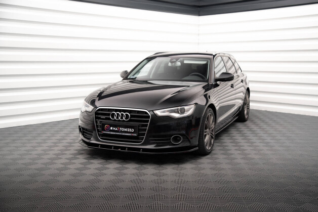 Cup Spoilerlippe Front Ansatz V.3 passend für Audi A6 C7 schwarz Hochglanz