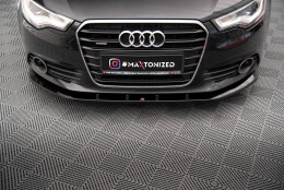 Cup Spoilerlippe Front Ansatz V.3 passend für Audi A6 C7 schwarz Hochglanz