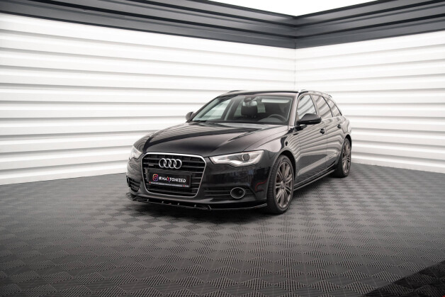 Seitenschweller Ansatz Cup Leisten V.2 passend für Audi A6 C7 schwarz Hochglanz