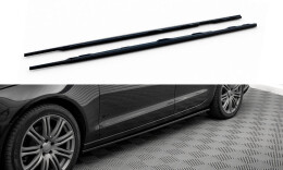 Seitenschweller Ansatz Cup Leisten V.2 passend für Audi A6 C7 schwarz Hochglanz