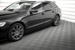 Seitenschweller Ansatz Cup Leisten V.2 passend für Audi A6 C7 schwarz Hochglanz