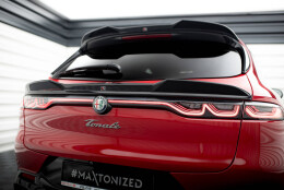 Unterer Heck Spoiler Aufsatz Abrisskante 3D passend für Alfa Romeo Tonale Mk1 schwarz Hochglanz