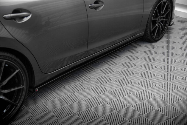 Seitenschweller Ansatz Cup Leisten passend für Mazda 6 Kombi Mk3 Facelift schwarz Hochglanz