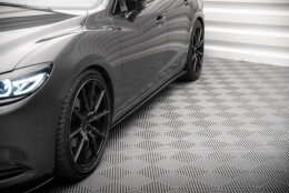 Seitenschweller Ansatz Cup Leisten passend für Mazda 6 Kombi Mk3 Facelift schwarz Hochglanz