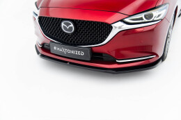 Cup Spoilerlippe Front Ansatz V.1 für Mazda 6 Mk3 FL schwarz Hochglanz