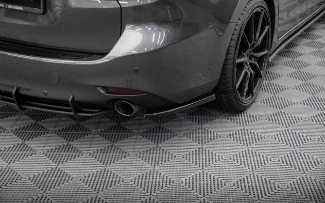 Heck Ansatz Flaps Diffusor passend für Mazda 6 Kombi Mk3 Facelift schwarz Hochglanz