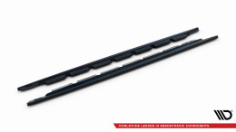 Seitenschweller Ansatz Cup Leisten für Toyota Yaris Mk3 Facelift schwarz Hochglanz