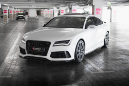Cup Spoilerlippe Front Ansatz V.4 passend für Audi RS7 C7 schwarz Hochglanz