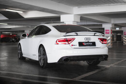 Heck Ansatz Flaps Diffusor V.2 passend für Audi RS7 C7 schwarz Hochglanz