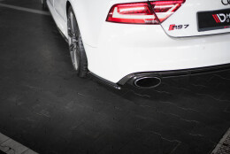 Heck Ansatz Flaps Diffusor V.2 passend für Audi RS7 C7 schwarz Hochglanz