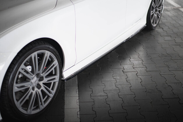 Seitenschweller Ansatz Cup Leisten V.2 passend für Audi RS7 C7 schwarz Hochglanz