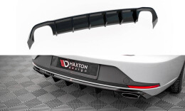 Heck Ansatz Diffusor passend für Seat Leon Cupra Sportstourer Mk3 schwarz Hochglanz