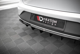 Heck Ansatz Diffusor passend für Seat Leon Cupra Sportstourer Mk3 schwarz Hochglanz