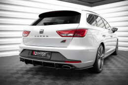 Heck Ansatz Flaps Diffusor V.1 passend für Seat Leon Cupra Sportstourer Mk3 schwarz Hochglanz