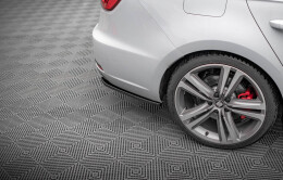 Heck Ansatz Flaps Diffusor V.1 passend für Seat Leon Cupra Sportstourer Mk3 schwarz Hochglanz