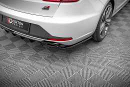 Heck Ansatz Flaps Diffusor V.2 passend für Seat Leon Cupra Sportstourer Mk3 schwarz Hochglanz