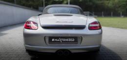 Heck Ansatz Flaps Diffusor passend für Porsche Boxster 987 schwarz Hochglanz