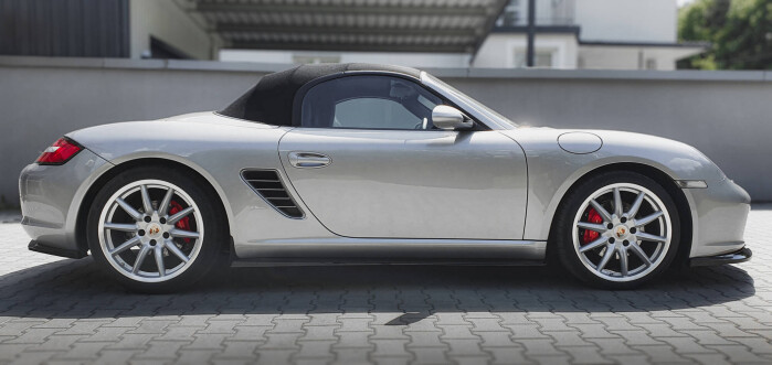 Seitenschweller Ansatz Cup Leisten passend für Porsche Boxster 987 schwarz Hochglanz