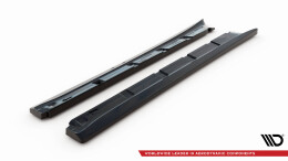 Street+ Seitenschweller Leisten passend für Porsche Boxster 987 schwarz Hochglanz