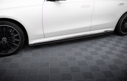 Seitenschweller Ansatz Cup Leisten für Mercedes-Benz S AMG-Line W223 schwarz Hochglanz
