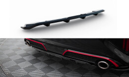 Mittlerer Cup Diffusor Heck Ansatz DTM Look für Kia Ceed GT Mk3 Facelift schwarz Hochglanz