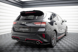 Mittlerer Cup Diffusor Heck Ansatz DTM Look für Kia Ceed GT Mk3 FL schwarz Hochglanz