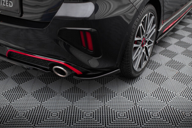 Heck Ansatz Flaps Diffusor passend für Kia Ceed GT Mk3 Facelift schwarz Hochglanz