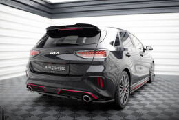 Heck Ansatz Flaps Diffusor passend für Kia Ceed GT Mk3 Facelift schwarz Hochglanz