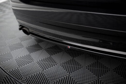 Heck Ansatz Flaps Diffusor passend für BMW 3er Touring E91 schwarz Hochglanz