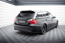 Heck Ansatz Flaps Diffusor passend für BMW 3er Touring E91 schwarz Hochglanz