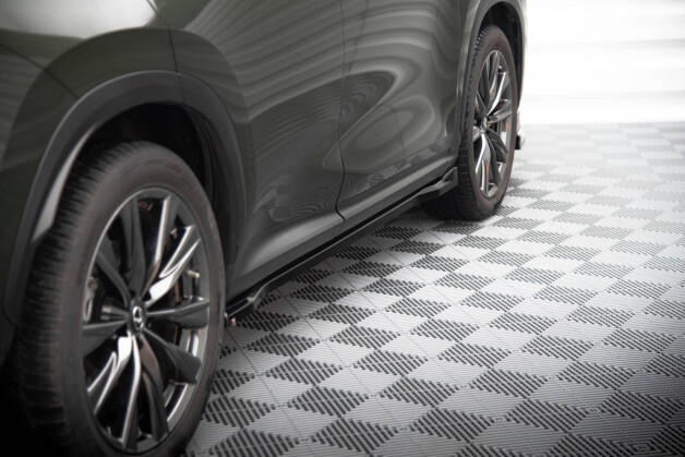 Seitenschweller Ansatz Cup Leisten passend für Lexus NX F-Sport Mk2 schwarz Hochglanz