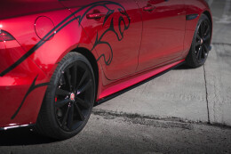 Seitenschweller Ansatz Cup Leisten passend für Jaguar XE R-Dynamic X760 Facelift schwarz Hochglanz