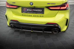 Mittlerer Cup Diffusor Heck Ansatz passend für V.2 BMW M135i F40 schwarz Hochglanz