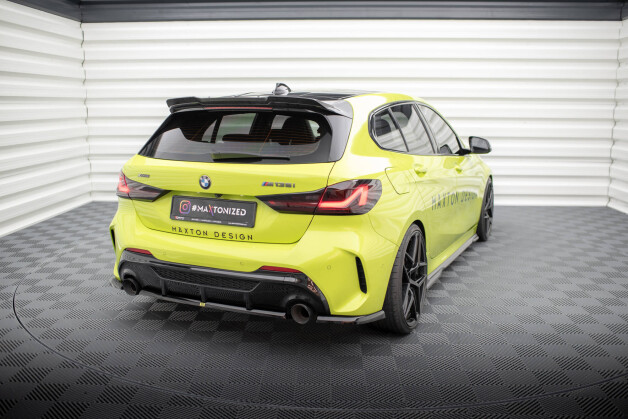 Heck Ansatz Flaps Diffusor V.1 passend für1 BMW 1er M-Paket / M135i F40 schwarz Hochglanz