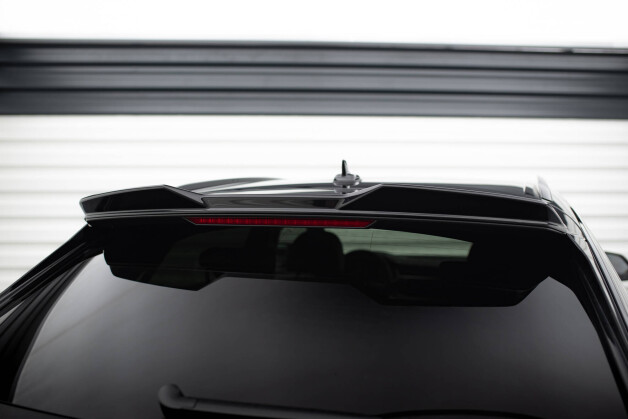 Oberer Heck Spoiler Aufsatz Abrisskante 3D passend für Audi Q8 / SQ8 / Q8 S-Line Mk1 schwarz Hochglanz