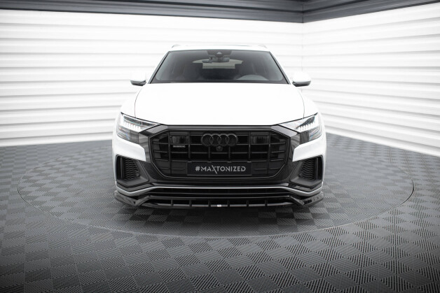 Cup Spoilerlippe Front Ansatz V.2 passend für Audi SQ8 / Q8 S-Line Mk1 schwarz Hochglanz