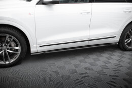 Seitenschweller Ansatz Cup Leisten V.2 für Audi SQ8 / Q8 S-Line Mk1 schwarz Hochglanz