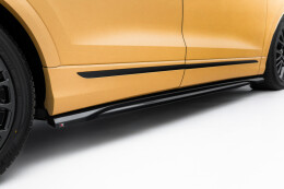Seitenschweller Ansatz Cup Leisten V.2 passend für Audi Q8 Mk1 Facelift schwarz Hochglanz