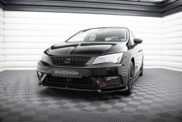 Cup Spoilerlippe Front Ansatz V.2 passend für Seat Leon Mk3 Facelift schwarz Hochglanz