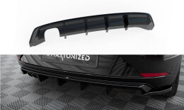 Heck Ansatz Diffusor für Seat Leon Mk3 Facelift schwarz Hochglanz