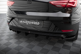 Heck Ansatz Diffusor passend für Seat Leon Mk3 Facelift schwarz Hochglanz