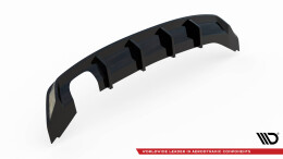 Heck Ansatz Diffusor passend für Seat Leon Mk3 Facelift schwarz Hochglanz